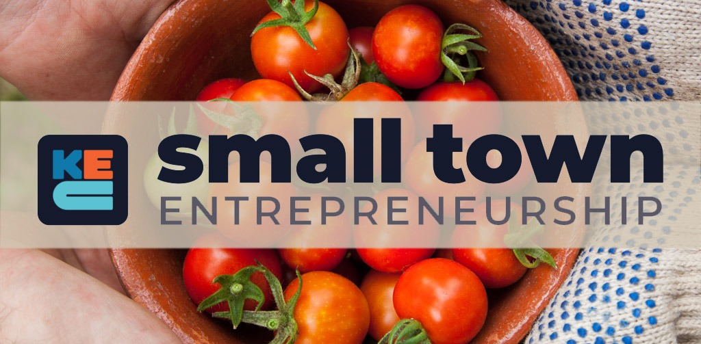 small town entrepreneurship button